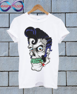 Greaser Elvis Cry Baby Skull T Shirt