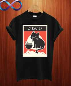 "Kawaii" Vintage Style Japenese Ramen Cat T Shirt