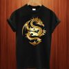 Metallic Gold Dragon man T Shirt