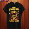 Skull Firefighter Fireman Axe Fire Rescue T Shirt