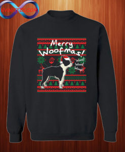 Boston Terrier Merry Woofmas Sweatshirt