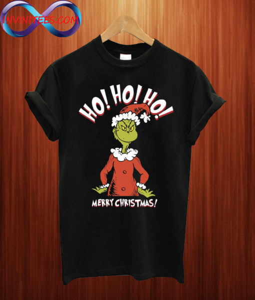 The Grinch Ho Ho Ho Smile Christmas T shirt