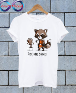 Groot and Rocket Raccoon Rise and Shine T Shirt