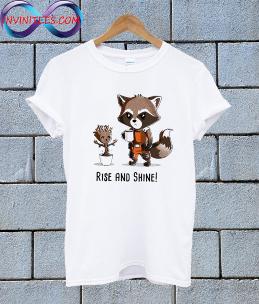 Groot and Rocket Raccoon Rise and Shine T Shirt