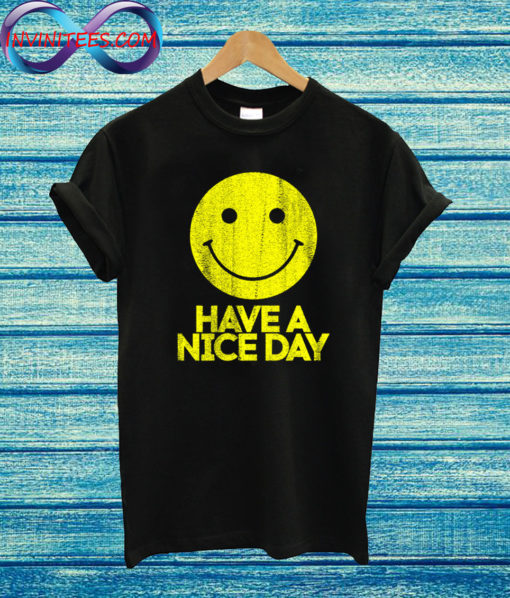 Have A Nice Day Retro Vintage 70s Smiley Face T Shirt