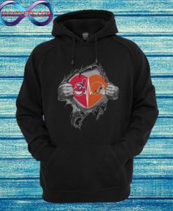 Hot Cleveland Browns Cleveland Indians inside my heart Hoodie