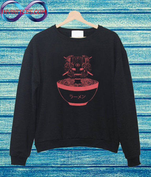 Monster Oni Girl Ramen Noodle Sweatshirt
