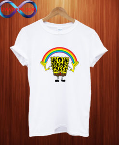 Nobody Cares Cartoon Rainbow T shirt