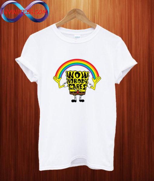 Nobody Cares Cartoon Rainbow T shirt