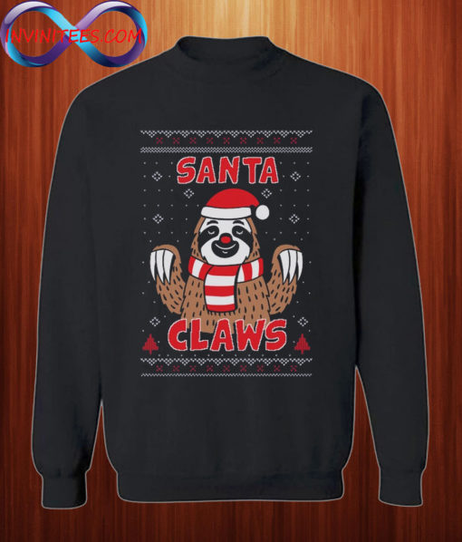 Santa Claws Sloth Ugly Christmas Sweatshirt
