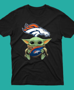 Baby Yoda Hug Denver Broncos T Shirt