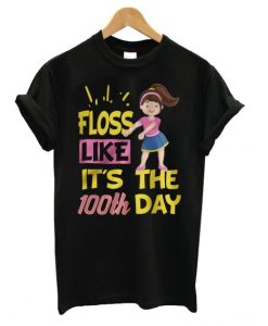 100 Days Of School Girl Floss Dance T shirt qn