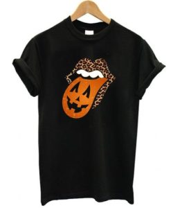 Leopard Lips Halloween t shirt qn