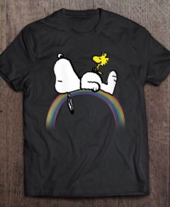 Peanuts Snoopy Woodstock Rainbow t-shirt qn