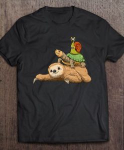 Sloth Turtle Snail Running Sloth T-SHIRT qn