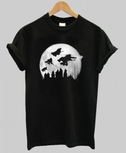 moon over hogwarts potter t shirt qn