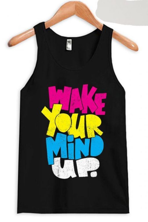 Wake Your Mind Up Black Tank Top qn