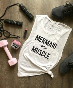 Mermaid with Muscle Tank Top qn