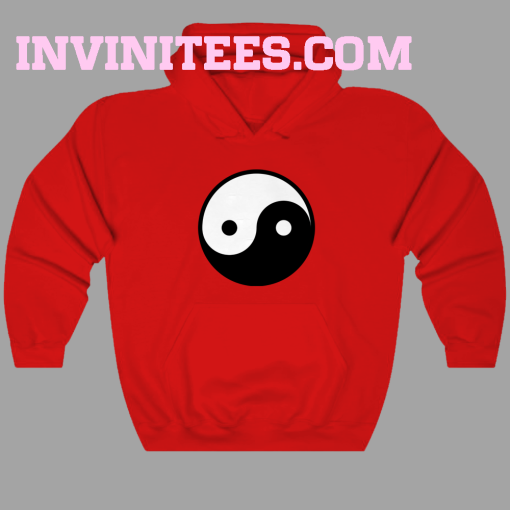 Yin Yang Logo Red Hoodie