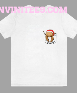 Sloth in pocket christmas t shirt