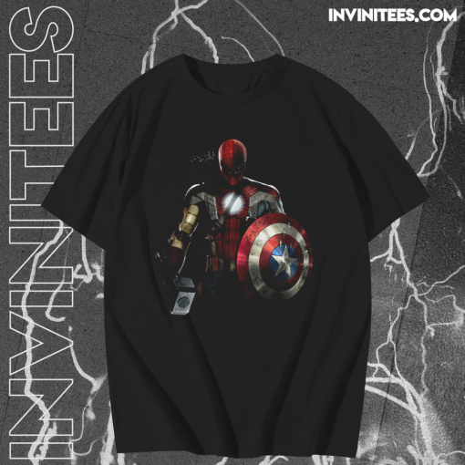 Captain America Ironman Thor Spiderman and Hawkeye T shirt TPKJ1