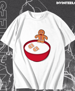 Gingerbread man and milk T Shirt TPKJ1