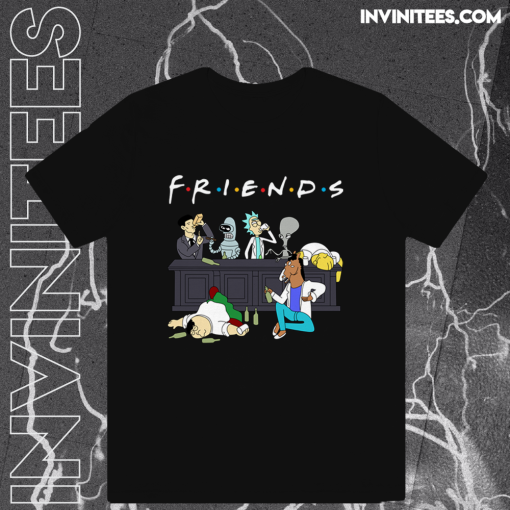 Drunk Friends Homer Simpson Bender Rick And Morty Peter Griffin Sterling Archer t shirt TPKJ1