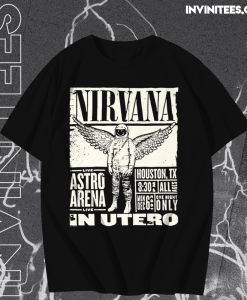 Nirvana In Utero Tour Astro Arena Houston Texas T-shirt Black TPKJ1