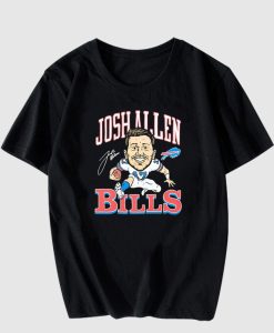 Eric Wood Wearing Bills Josh Allen Signature T Shirt thd