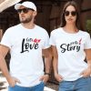 Love Story Unique Couple T-Shirts thd