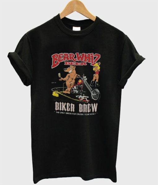 bear whiz beer biker brew t-shirt thd