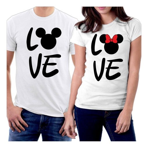 minnie mickey mouse love couple tshirt thd