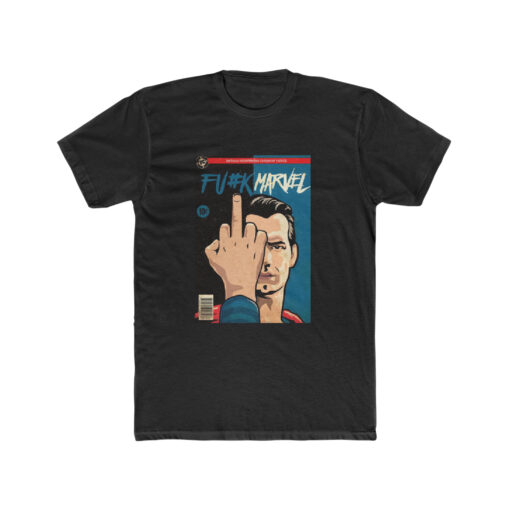 Fuck Marvel Superman Black T-Shirt thd